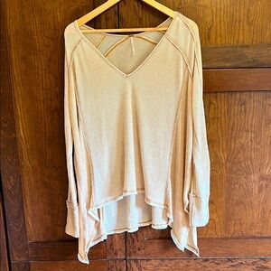 Free People Cream V-Neck Tunic